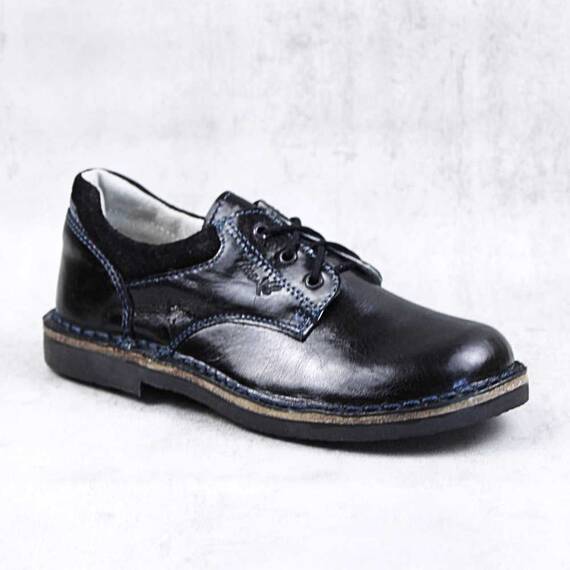 Pantofi unisex , pentru copii , din piele naturala 3008-NEGRU, Culoare (12): Negru, Marime (12): 30 - - Roveli