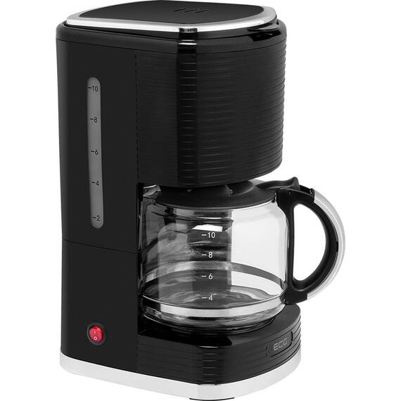 Cafetiera ECG KP 2150 Stripe, 980 W, 1.5 litri, preparare pana la 10 cesti de cafea odata, sistem drip-stop, negru - - Roveli