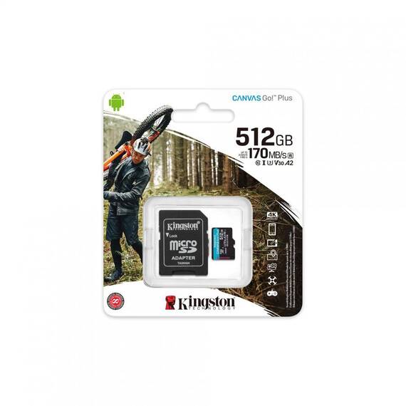 SD CARD Kingston 512GB CL10 UHS-I CANVAS GO PLUS - - Roveli