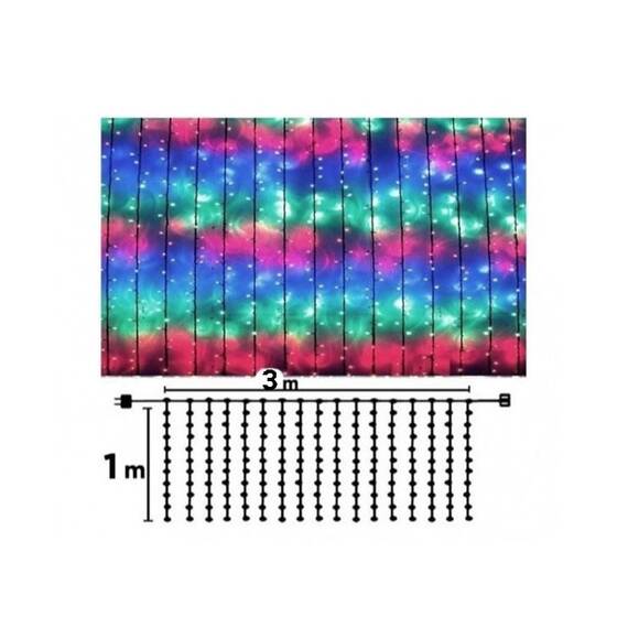 Perdea luminoasa cu 8 jocuri de lumini, 132 LED, 3x1m, multicolor - 4- Roveli