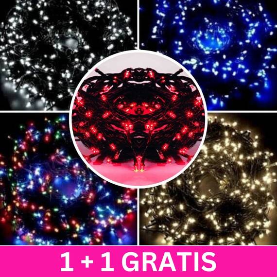 Instalatie pom, liniara, 100 LED, 9m, diverse culori, 1+1 gratis - - Roveli