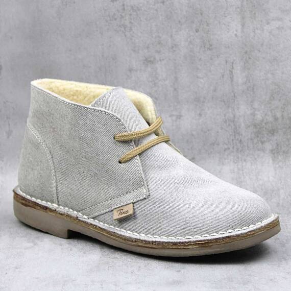 Ghete imblanite de dama , din piele naturala cu talpa cusuta 3226-GRI, Culoare (12): Gri, Marime (12): 39 - - Roveli