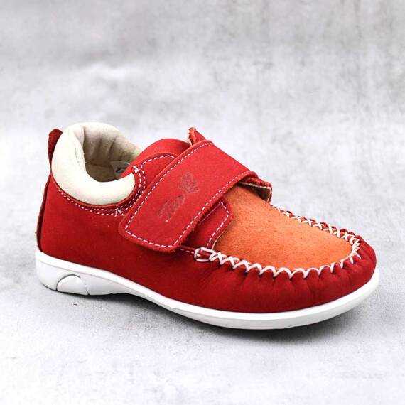 Pantofi usori pentru copii , din piele naturala 369-ROSU/ALB, Culoare (12): Alb, Rosu, Marime (12): 25 - - Roveli