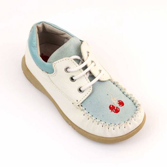 Pantofi usori pentru copii , din piele naturala  3149-ALB/BLEU, Culoare (12): Bleu, Marime (12): 27 - - Roveli