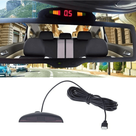 Set 4 Senzori de parcare auto, afisaj LED 12V, negru, gri sau alb - 6- Roveli