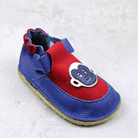 Botosei din piele naturala , pentru bebelusi 3268-BLEUMARIN/ROSU, Culoare (12): Rosu, Bleumarin, Marime (12): 19 - - Roveli