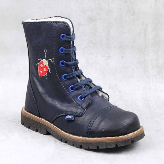 Ghete  imblanite , pentru copii , din piele naturala , cu talpa cusuta 3143-BLEUMARIN/X, Culoare (12): Bleumarin, Marime (12): 24 - - Roveli