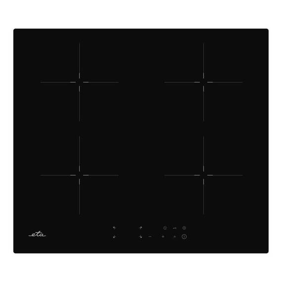 Plita cu inductie incorporabila ETA 579190000, 4 zone de gatit, Booster, 7.4Kw, Touch control, 60 cm, negru - - Roveli