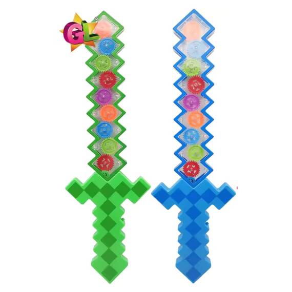 Jucarie Sabie minecraft cu iluminare Led si sunete, 46cm - 3- Roveli