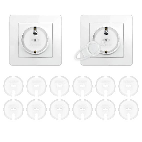 Set 12 capace de protectie pentru prize cu impamantare, cu doua cheite, SIPO - 3- Roveli