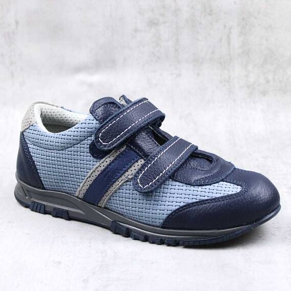 Pantofi sport pentru copii , din piele naturala 3229-BLEUMARIN/GRI1, Culoare (12): Bleumarin, Marime (12): 35 - - Roveli