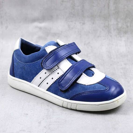 Pantofi sport pentru copii , din piele naturala 3229-ALBASTRU/ALB1, Culoare (12): Alb, Albastru, Marime (12): 30 - - Roveli
