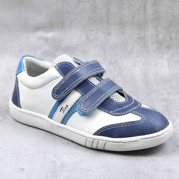 Pantofi sport pentru copii , din piele naturala 3229-BLEU/BLEU, Culoare (12): Alb, Bleu, Marime (12): 30 - - Roveli