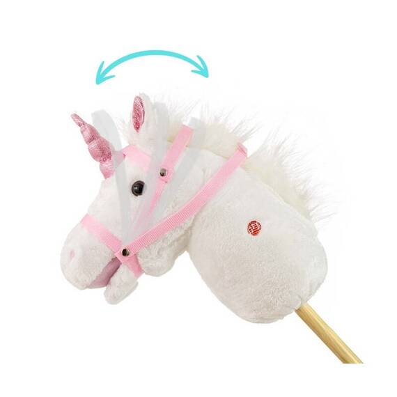 Calut de jucarie cu miscare si sunete, Hobby Horse, White, Milly Mally - 6- Roveli