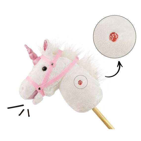 Calut de jucarie cu miscare si sunete, Hobby Horse, White, Milly Mally - 7- Roveli