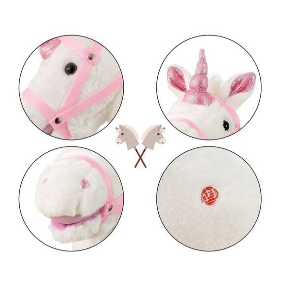 Calut de jucarie cu miscare si sunete, Hobby Horse, White, Milly Mally - 9- Roveli