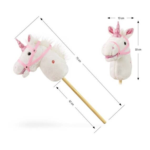Calut de jucarie cu miscare si sunete, Hobby Horse, White, Milly Mally - 11- Roveli