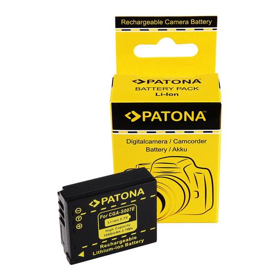 Acumulator /Baterie PATONA pentru PANASONIC CGA-S007 S007 DMC-TZ5 TZ4 TZ3 TZ2 TZ1- 1043 - - Roveli