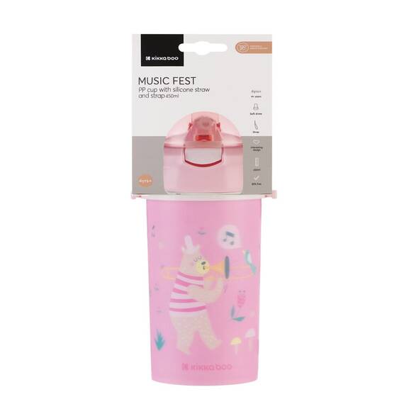 Cana cu pai si curea 450 ml Music Fest Pink, Kikka Boo - 2- Roveli