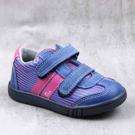 Pantofi sport , pentru copii , din piele naturala  3229-ALBASTRU/FUCSIA, Culoare (12): Fucsia, Marime (12): 26 - - Roveli