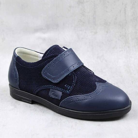 Pantofi stil Oxford , pentru copii , din piele naturala 3228-BLEUMARIN1, Culoare (12): Bleumarin, Marime (12): 32 - - Roveli