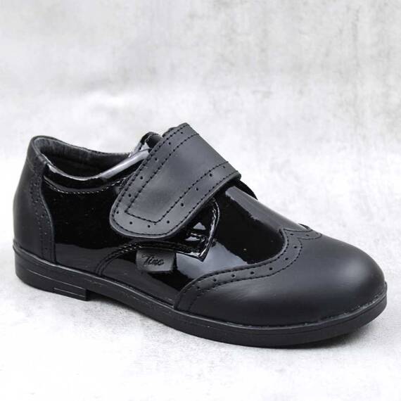 Pantofi stil Oxford , pentru copii , din piele naturala 3228-NEGRU/NEGRU, Culoare (12): Negru, Marime (12): 32 - - Roveli