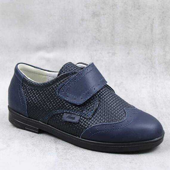 Pantofi stil Oxford , pentru copii , din piele naturala 3228-BLEUMARIN, Culoare (12): Bleumarin, Marime (12): 34 - - Roveli