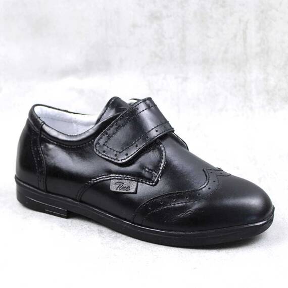 Pantofi stil Oxford , pentru copii , din piele naturala 3228-NEGRU/BOX, Culoare (12): Negru, Marime (12): 32 - - Roveli