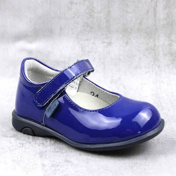 Pantofi usori , de copii , din piele naturala , lacuita 1862-BLEUMARIN/LAC, Culoare (12): Albastru, Marime (12): 24 - - Roveli