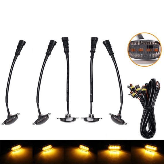 Set 5 x Lampi auto 4COB, lumini de zi, prindere in grila, 12V - 5- Roveli