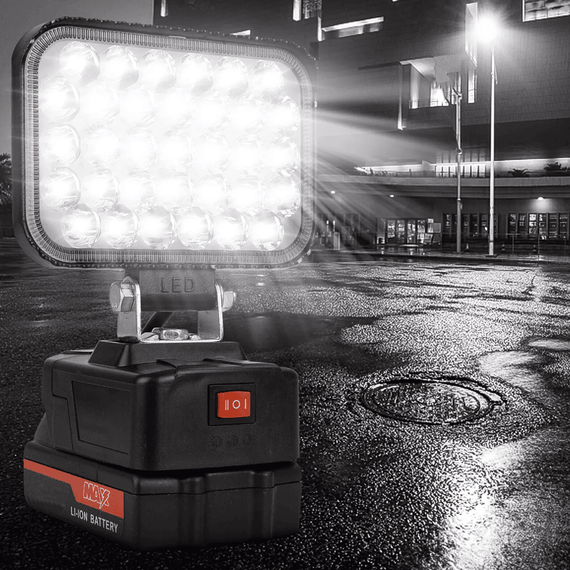 Lampa de lucru, baterie li-ion 48V, 57LED, 120W, rotativa - 2- Roveli