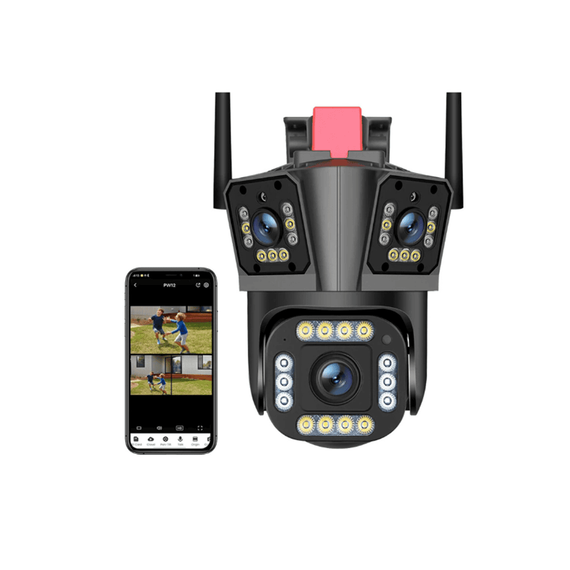 Camera de Supraveghere Tripla, 12MP, 6K, wifi, zoom x10 - 5- Roveli