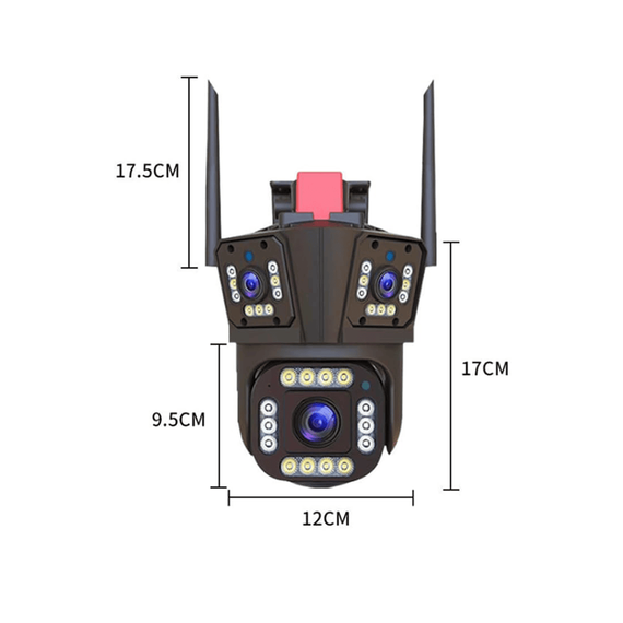 Camera de Supraveghere Tripla, 12MP, 6K, wifi, zoom x10 - 7- Roveli