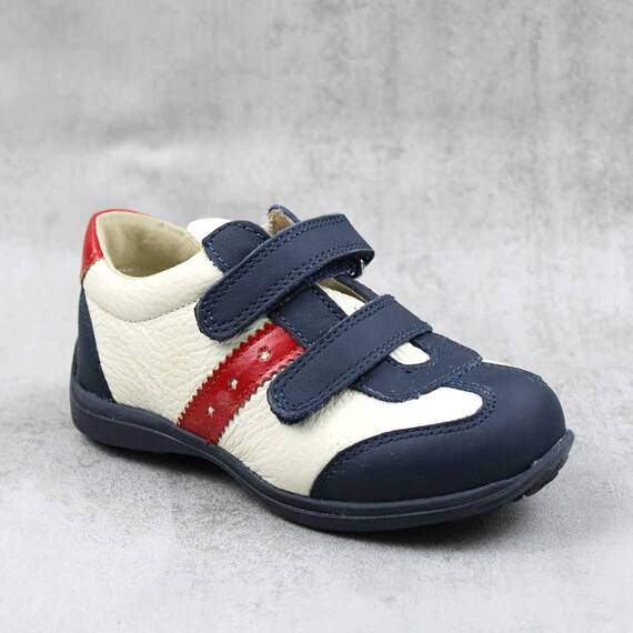 Pantofi sport , pentru copii , din piele naturala 3229-BLEUMARIN/ROSU, Culoare (12): Alb, Rosu, Bleumarin, Marime (12): 25 - - Roveli