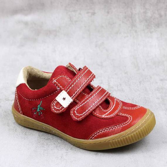 Pantofi sport , pentru copii , din piele naturala , cu talpa cusuta 1839-ROSU/C, Culoare (12): Rosu, Marime (12): 27 - - Roveli