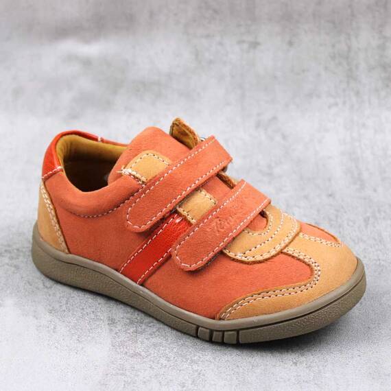 Pantofi sport , pentru copii , din piele naturala  1839-PORTOCALIU/1, Culoare (12): Portocaliu, Marime (12): 25 - - Roveli