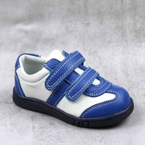 Pantofi sport , pentru copii , din piele naturala  1839-BLEU/NEGRU/X, Culoare (12): Alb, Bleu, Marime (12): 24 - - Roveli