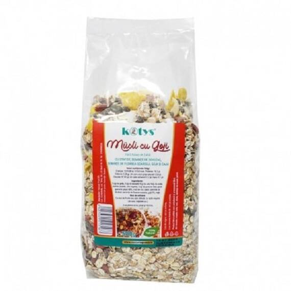 Musli Cu Goji Fără Adaos De Zahăr Bogat În Fibre 500 g Kotys - - Roveli