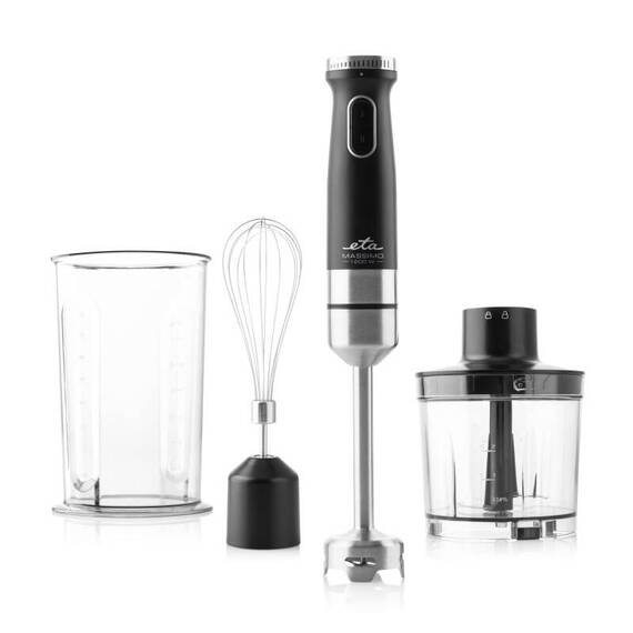 Blender de mana 3 in 1 ETA Massimo 3256 90000, 1200W, otel inoxidabil, viteza variabila + TURBO, tel, bol amestecare, negru - - Roveli