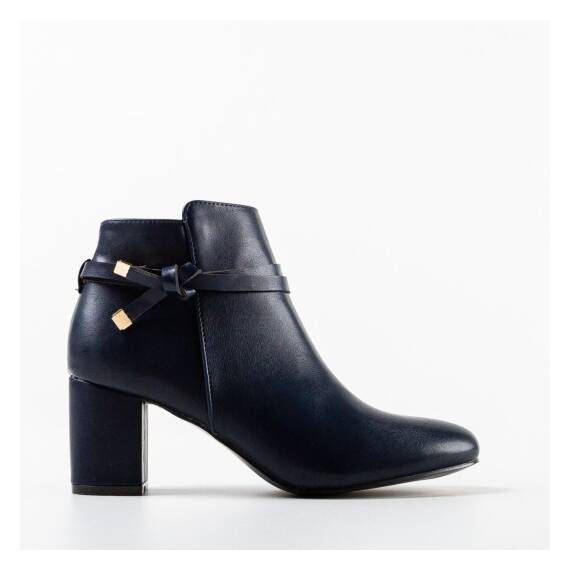 Botine dama cu toc patrat din piele ecologica Albastre Cindy, Culoare (12): Albastru, Marime (12): 36 - - Roveli