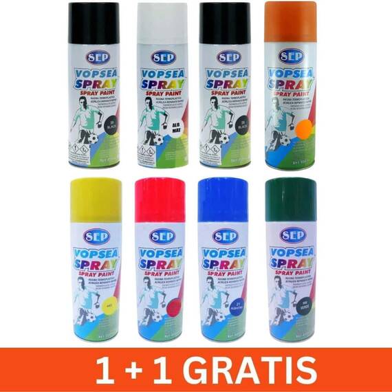 Vopsea auto spray 400ml, rasina acrilica, 8 culori, 1+1 gratis - - Roveli