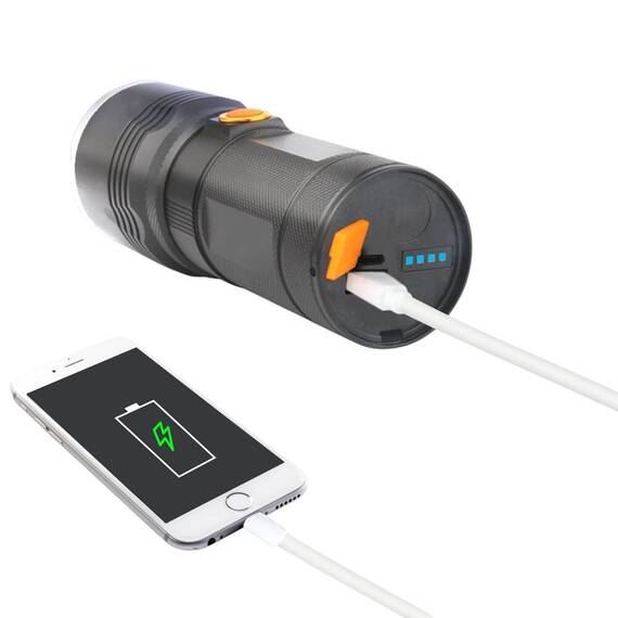 Lanterna LED cu zoom, functie baterie externa, 2000lm, 8000mAh - 5- Roveli