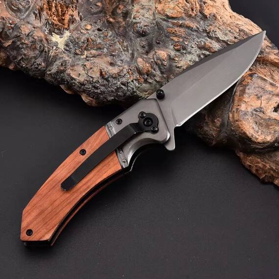 Instrument pentru taiat Browning, lama otel 440C, 19.5 cm, lemn - 12- Roveli