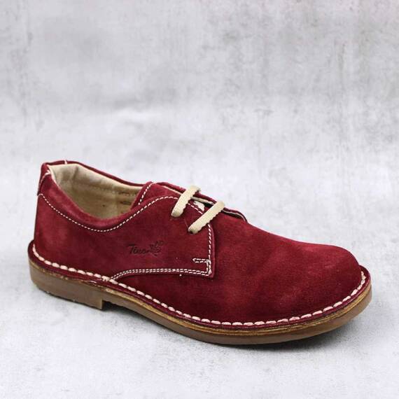 Pantofi unisex , pentru copii , din piele naturala  , intoarsa  853-BORDO/W, Culoare (12): Bordo, Marime (12): 34 - - Roveli