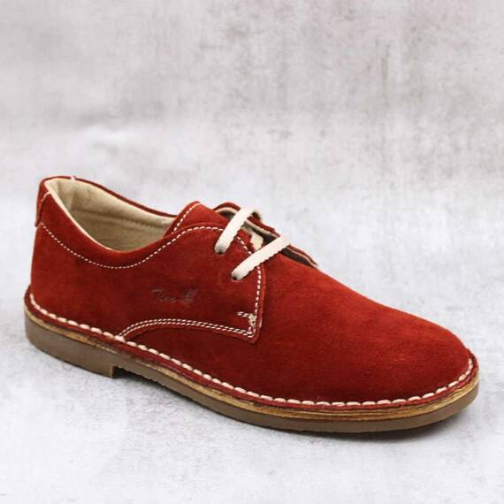 Pantofi unisex , pentru copii , din piele naturala , intoarsa  853-ROSU/1, Culoare (12): Rosu, Marime (12): 31 - - Roveli