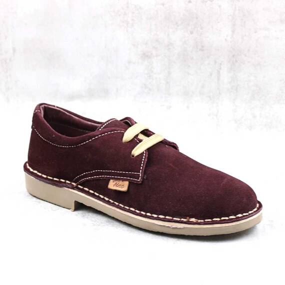 Pantofi unisex , pentru copii , din piele naturala , intoarsa  853-BORDO/M, Culoare (12): Bordo, Marime (12): 31 - - Roveli