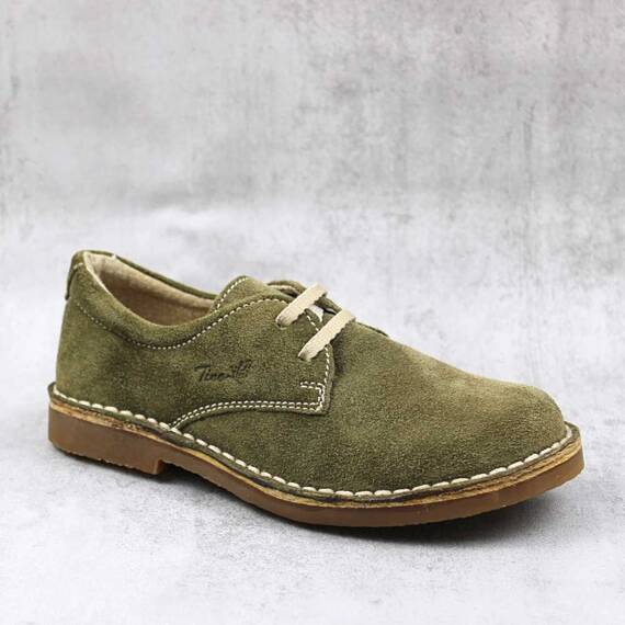 Pantofi unisex , pentru copii , din piele naturala , intoarsa  853-KAKI, Culoare (12): Kaki, Marime (12): 33 - - Roveli