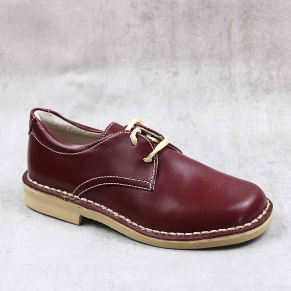 Pantofi unisex , pentru copii , din piele naturala 853-BORDO/1, Culoare (12): Bordo, Marime (12): 32 - - Roveli