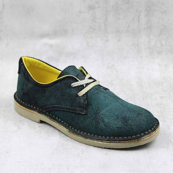 Pantofi unisex , pentru copii , din piele naturala , nubuck  853-VERDE/1, Culoare (12): Verde, Marime (12): 31 - - Roveli
