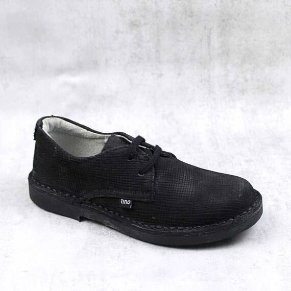 Pantofi unisex , pentru copii , din piele naturala , intoarsa  853-NEGRU/W, Culoare (12): Negru, Marime (12): 33 - - Roveli